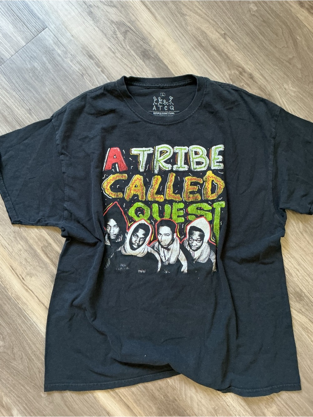Ripple Junction A Tribe Called Quest Graphic Tee - Black with Red, Yellow, Green